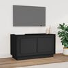 vidaXL Meuble TV noir 80x35x45 cm bois d'ing&eacute;nierie