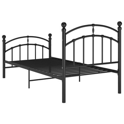 vidaXL Cadre de lit sans matelas noir métal 100x200 cm