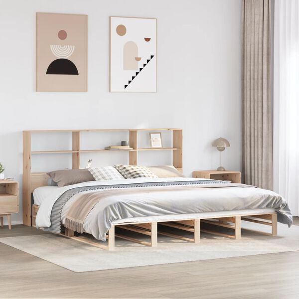 vidaXL Lit biblioth&egrave;que sans matelas 180x200 cm bois massif