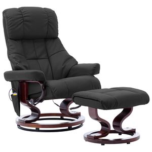 vidaXL Fauteuil de massage inclinable Gris Similicuir et bois courb&eacute;