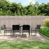 vidaXL Ensemble &agrave; manger de jardin 7 pcs r&eacute;sine tress&eacute;e acier