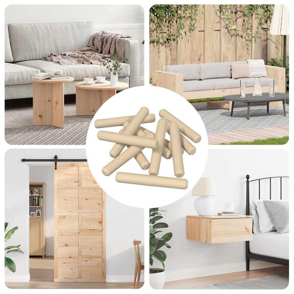 vidaXL Chevilles en bois 12000 pcs Marron Bois massif