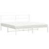 vidaXL Cadre de lit m&eacute;tal sans matelas et t&ecirc;te de lit blanc 193x203 cm