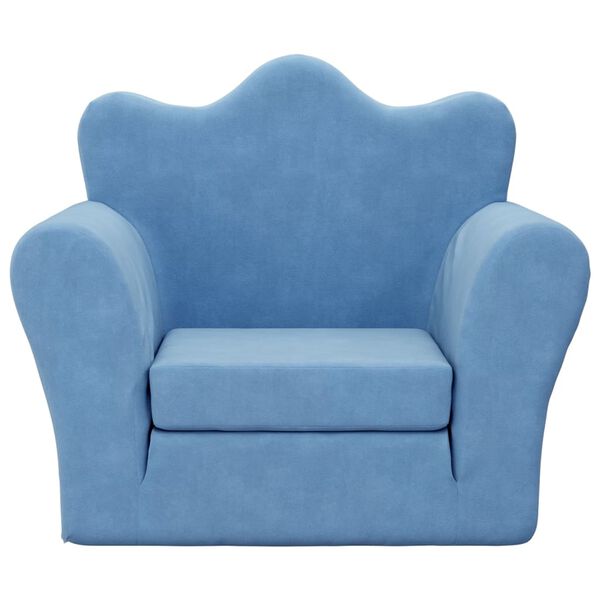 vidaXL Canap&eacute;-lit pour enfants Bleu Peluche douce