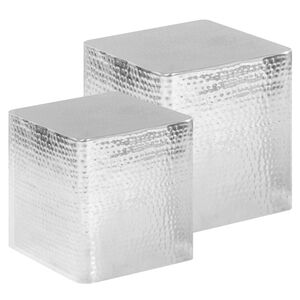 vidaXL Tables basses 2 pcs Argent&eacute; Aluminium
