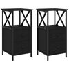 vidaXL Cabinet de chevet 2 pcs Ch&ecirc;ne noir 34 x 35,5 x 70 cm