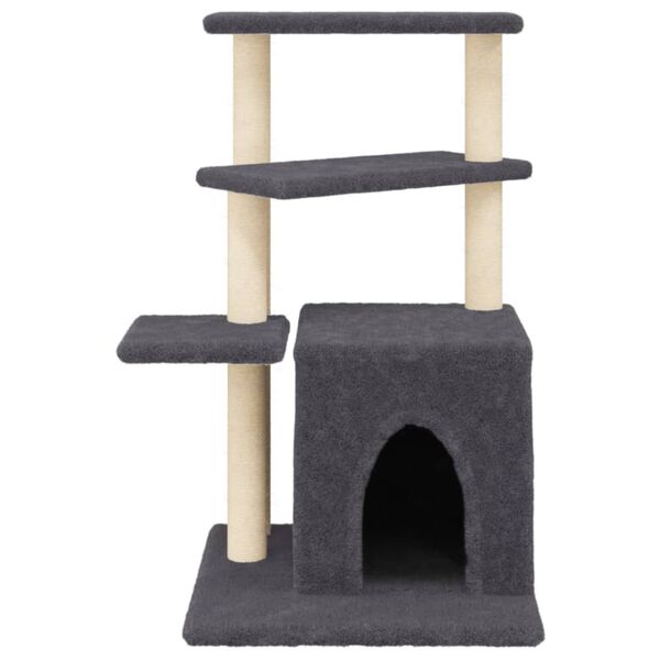 vidaXL Arbre &agrave; chat avec griffoirs en sisal gris fonc&eacute; 83,5 cm