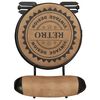 vidaXL Tabouret de bar imprim&eacute; en toile lot de 2 cuir ch&egrave;vre v&eacute;ritable