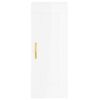 vidaXL Buffet haut Blanc brillant 34,5x34x180 cm Bois d'ing&eacute;nierie