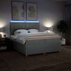vidaXL Sommier &agrave; lattes de lit avec matelas Gris clair 200x200cm Tissu