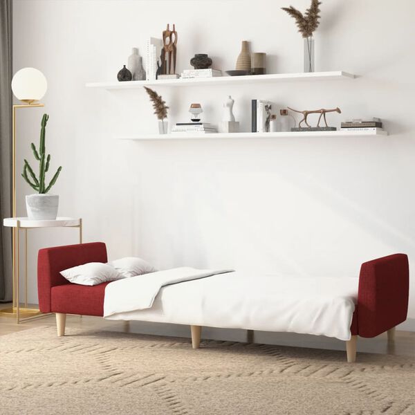 vidaXL Canap&eacute;-lit &agrave; 2 places rouge bordeaux tissu
