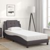 vidaXL Cadre de lit avec LED sans matelas Zadar gris 80x200 cm