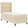 vidaXL Lit &agrave; ressort LED avec t&ecirc;te de lit Cr&egrave;me 80 x 200 cm tissu