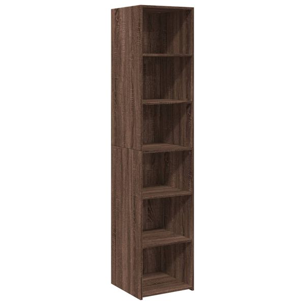 vidaXL Buffet haut ch&ecirc;ne marron 40x41x185 cm bois d'ing&eacute;nierie