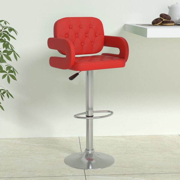 vidaXL Tabouret de bar Rouge Similicuir