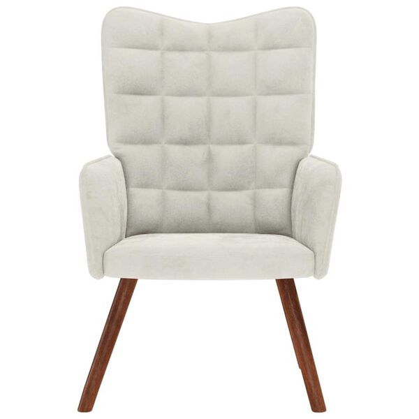 vidaXL Chaise de relaxation cr&egrave;me velours