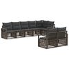 vidaXL Ensemble de canap&eacute; de jardin 8 pc 8 place Gris polyrotin