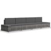 vidaXL Salon de jardin 4 pcs R&eacute;sine tress&eacute;e Gris