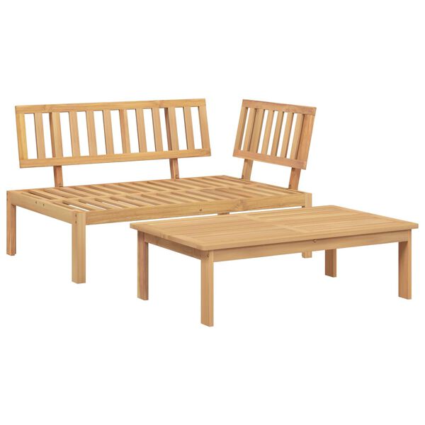 vidaXL Ensemble de Canap&eacute;s 2 pcs Motif feuille Bois d'Acacia Massif