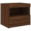 vidaXL Table de chevet avec lumi&egrave;res LED ch&ecirc;ne marron 50x40x45 cm