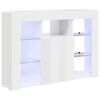 vidaXL Meuble TV LED d'Angle Montage mural Blanc brillant 100x40x68cm