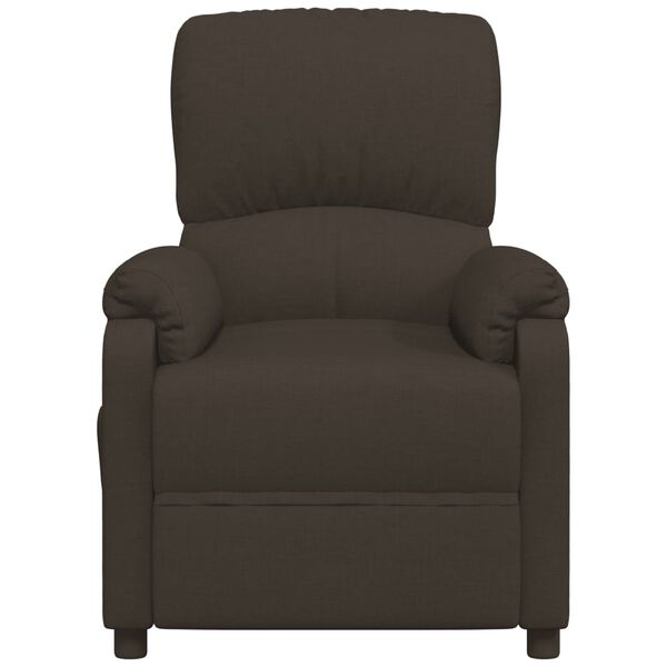 vidaXL Fauteuil de massage Marron fonc&eacute; Tissu