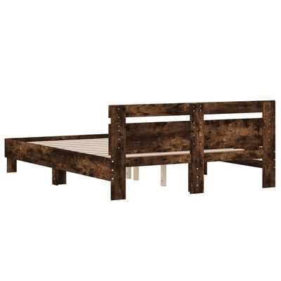 vidaXL Cadre de lit sans matelas chêne fumé 140x190 cm