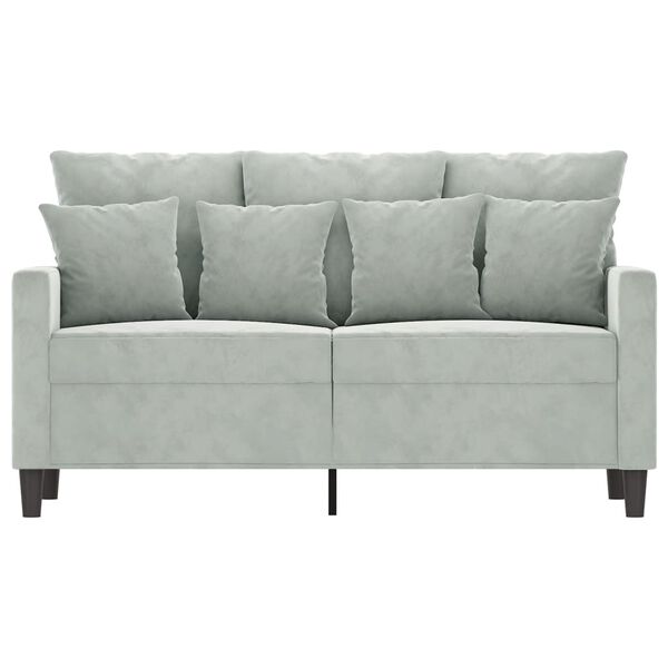 vidaXL Canap&eacute; &agrave; 2 places Gris clair 120 cm Velours