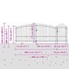 vidaXL Porte de Jardin avec verrouillage Gris 175 x 400 cm Acier