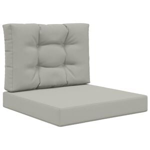 vidaXL Coussin de canap&eacute; d'ext&eacute;rieur 2 pcs Gris Polyester