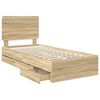 vidaXL Cadre de lit Ch&ecirc;ne Sonoma 75 x 190 cm Bois Ing&eacute;nierie