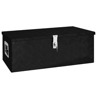 vidaXL Boîte de rangement Noir 80x39x30 cm Aluminium