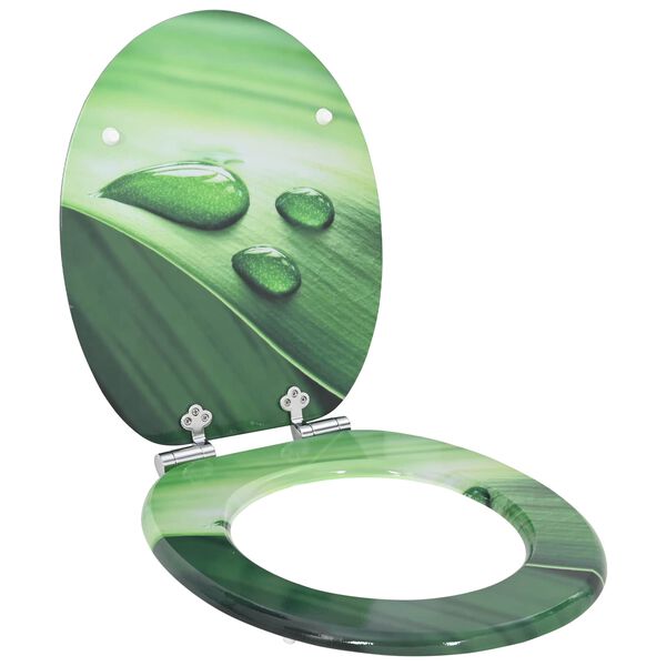 vidaXL Si&egrave;ge de toilette Goutte verte 44 x 38 cm Panneau MDF