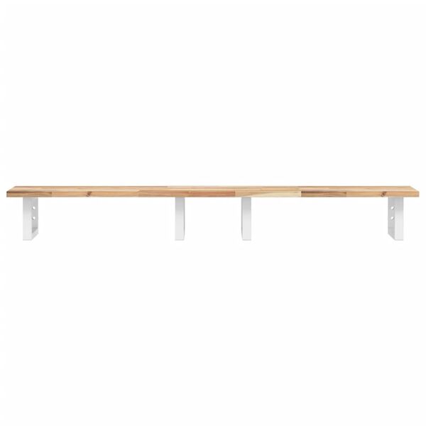 vidaXL &Eacute;tag&egrave;re de vasque murale acier et bois massif d'acacia