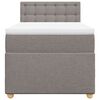 vidaXL Sommier &agrave; lattes de lit avec matelas Taupe 90x190 cm Tissu