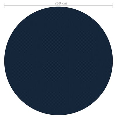 vidaXL Film solaire de piscine flottant PE 250 cm Noir et bleu