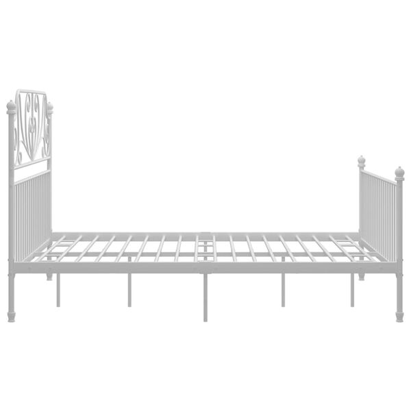 vidaXL Cadre de lit et t&ecirc;te de lit sans matelas blanc 140x200 cm m&eacute;tal