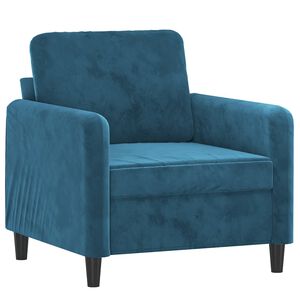 vidaXL Fauteuil Bleu 60 cm Velours
