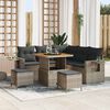 vidaXL Ensemble de canap&eacute; de jardin avec coussin 8 pcs Gris polyrotin
