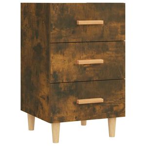 vidaXL Table de chevet ch&ecirc;ne fum&eacute; 40x40x66 cm bois d'ing&eacute;nierie
