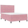 vidaXL Lit &agrave; ressort LED avec matelas Rose 160 x 200 cm Velours