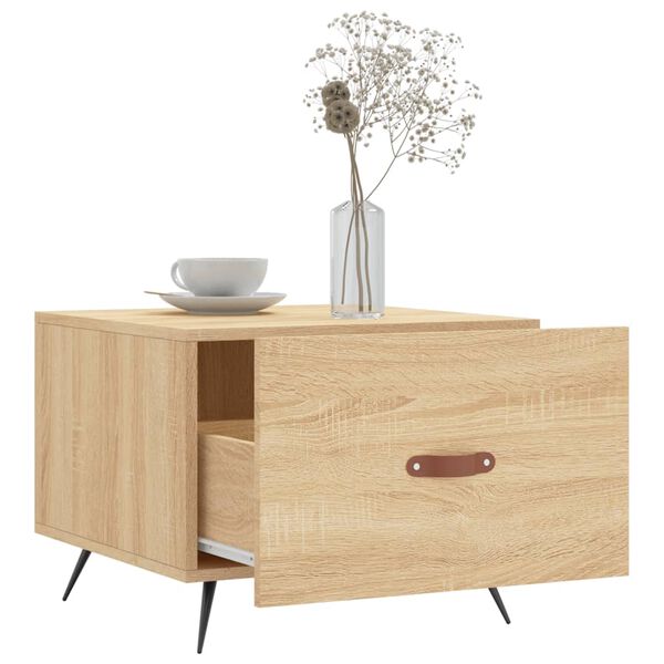 vidaXL Table basse Ch&ecirc;ne sonoma 50x50x40 cm Bois d'ing&eacute;nierie
