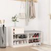 vidaXL Armoire &agrave; chaussures Blanc 110x34x61 cm Bois de pin massif