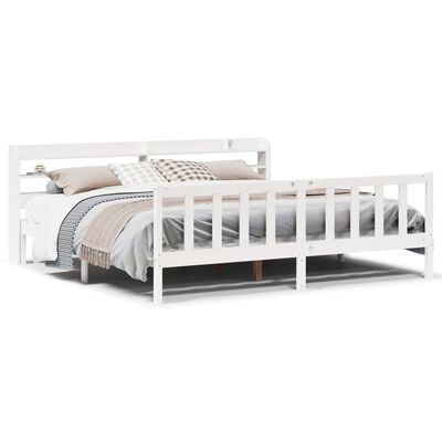 vidaXL Cadre de lit sans matelas blanc 180x200 cm bois massif de pin