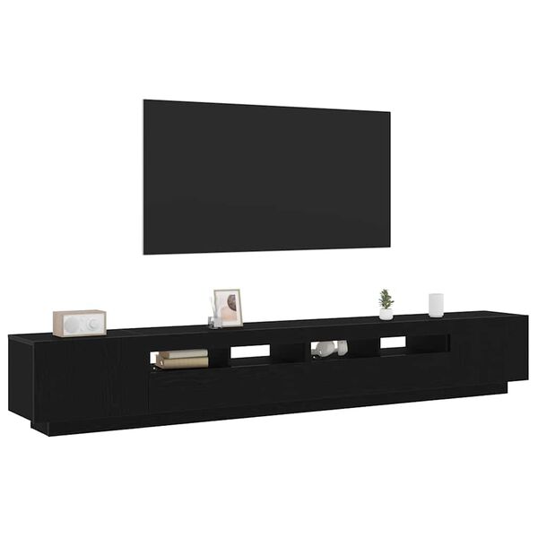 vidaXL Ensemble meuble TV Montage mural 3 pcs Noir 260 x 35 x 40 cm