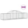 vidaXL Paniers &agrave; gabions arqu&eacute;s 40 pcs 200x50x40/60 cm fer galvanis&eacute;