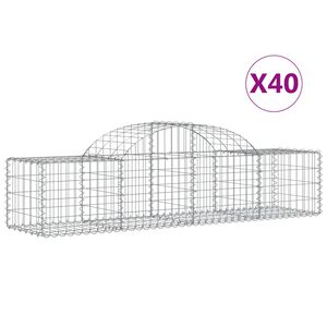 vidaXL Paniers &agrave; gabions arqu&eacute;s 40 pcs 200x50x40/60 cm fer galvanis&eacute;