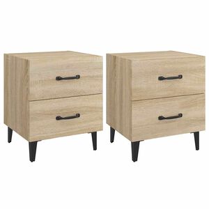vidaXL Tables de chevet 2 pcs Ch&ecirc;ne sonoma 40x35x47,5 cm