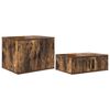 vidaXL Cadre de lit avec rangement Ch&ecirc;ne fum&eacute; 90 cm Bois d'ing&eacute;nierie