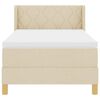 vidaXL Lit &agrave; Ressorts avec matelas Cr&egrave;me 90 x 200 cm tissu